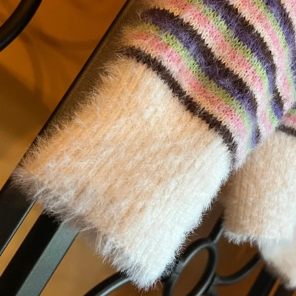 FOREVER 21 Fuzzy Striped Floral Graphic Sweater - Picture 11 of 16